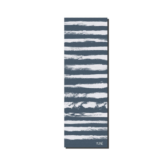 Yoga Mat | 6mm Thick | Blue Striped | Non-Slip | Eco Friendly | Yune Yoga | Fir