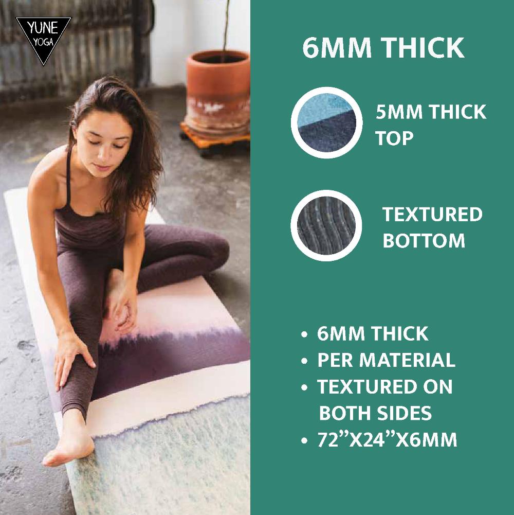 Howling Rock Yoga Mat – 6 mm Extra Thick, Double-Sided Non-Slip, Eco-Friendly PER with Striped Rock Formation Design | Yune Yoga